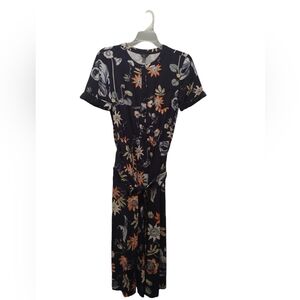 Ann Taylor Navy Cropped Jumpsuit Size 0